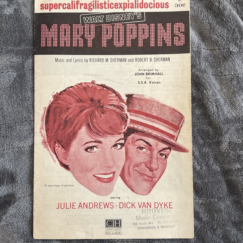 Walt Disney's Mary‎ Poppins Supercalifragilisticexpialidocious Sheet Music